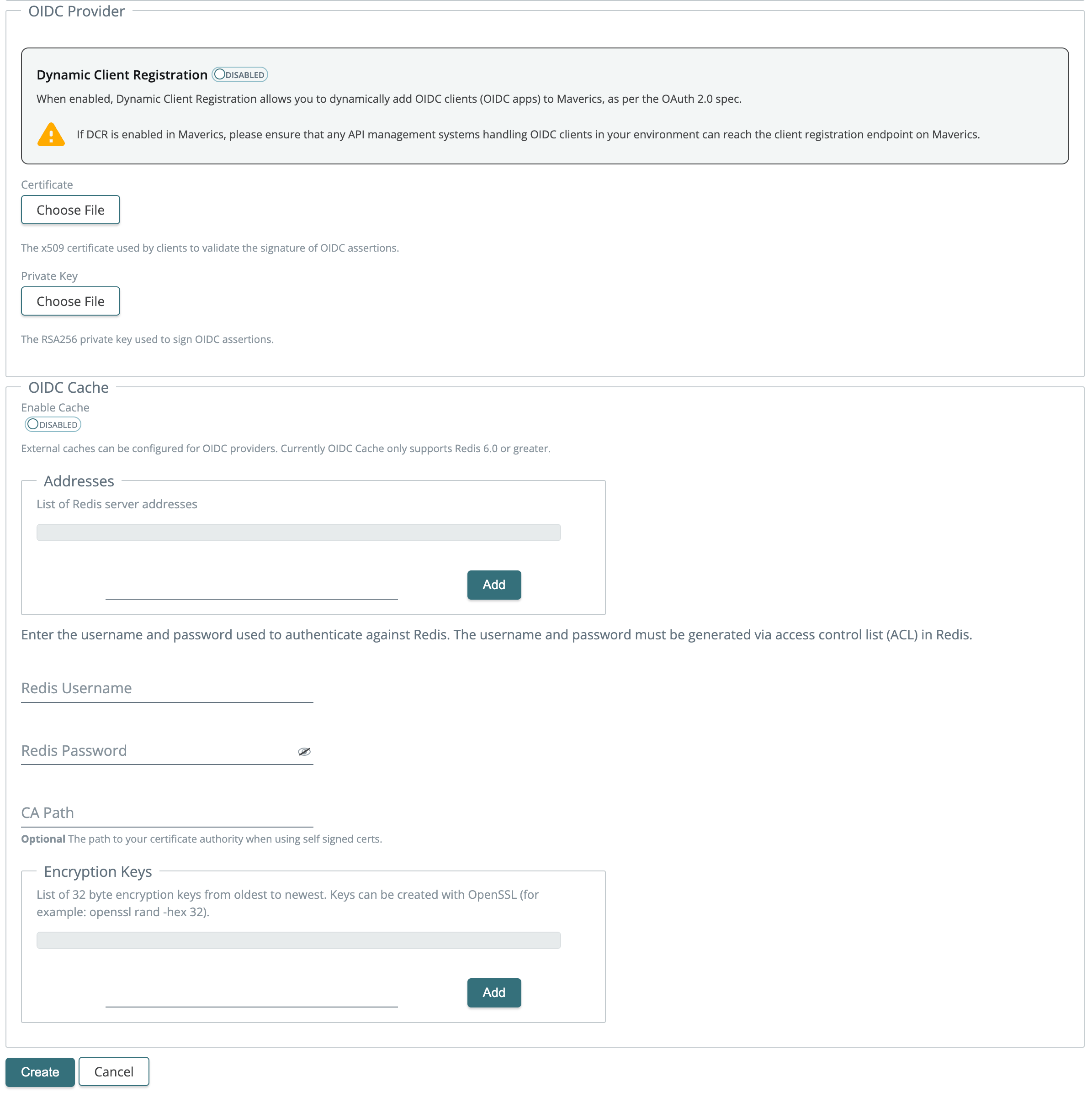 OIDC environment configuration