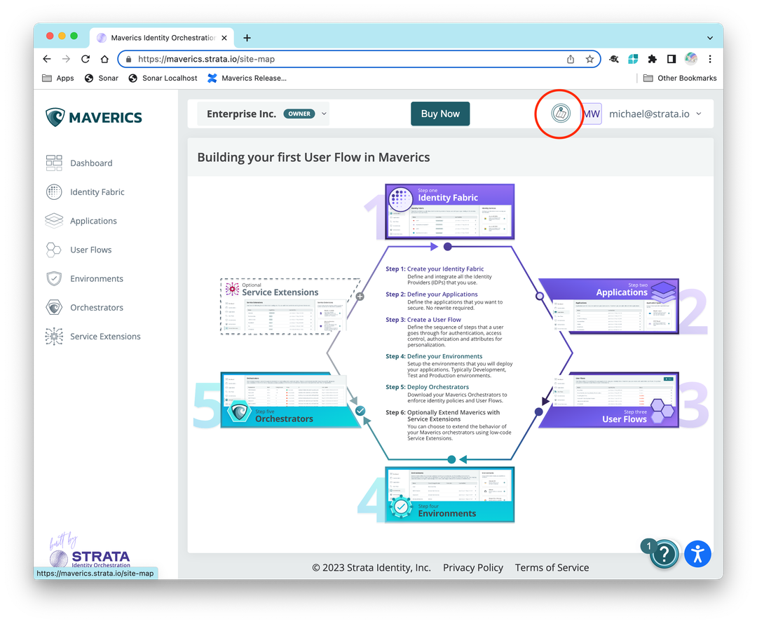 Maverics app map