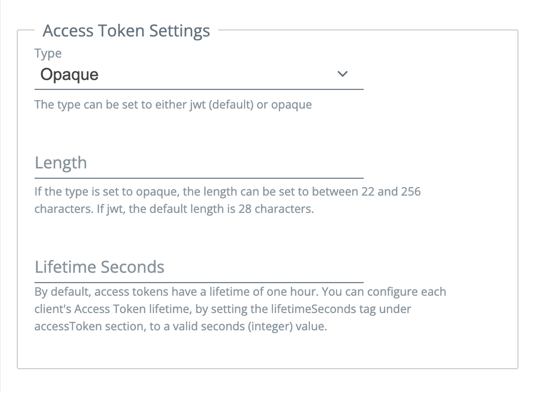 Token settings