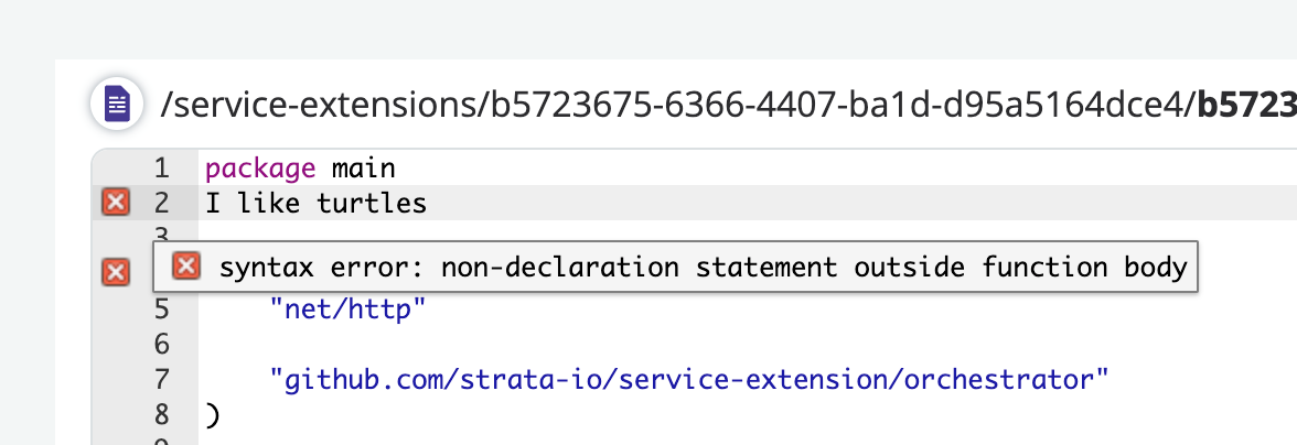 Service extension editor
